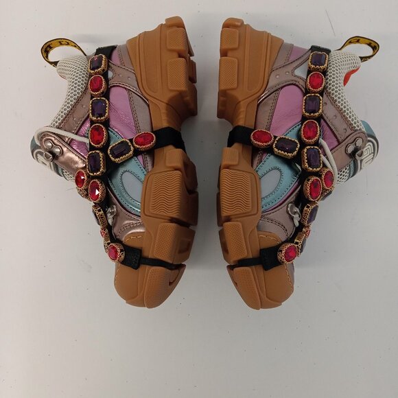 GUCCI Women's 'Multicolor' Flashtrek Sneakers w/ Crystals - EU36/US6 - Picture 7 of 13